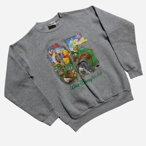 Mens Y2K Vintage 2005 Walt Disney Parks Winnie The Pooh Crewneck Sweater